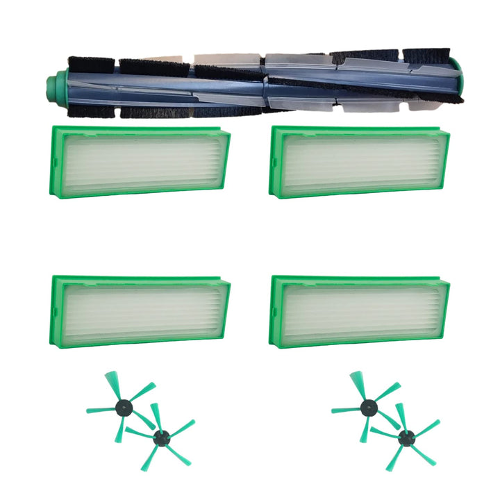 Set 1 Rundbürste 4 Ersatzfilter 4 Seitenbürsten geignet für Vorwerk VR 200 VR 300 Saugroboter Filter