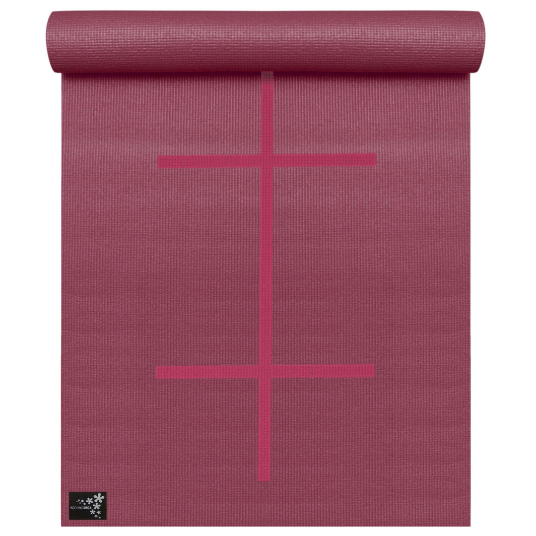 Yogistar Yogamatte Plus Alignment - rutschfest - 3 Farben Bordeaux
