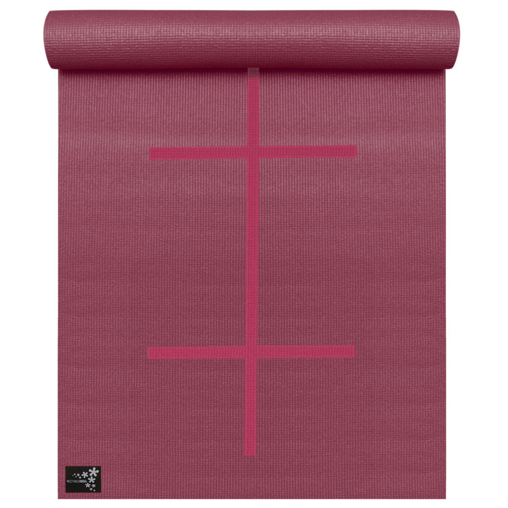 Yogistar Yogamatte Plus Alignment - rutschfest - 3 Farben Bordeaux
