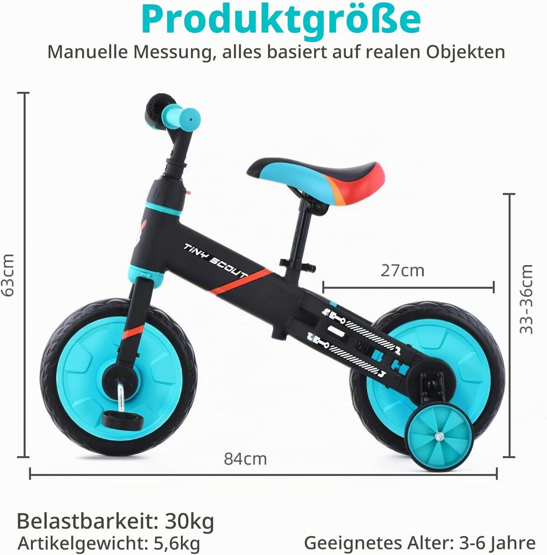 ZavoFly 4 in 1 Laufräder, Laufrad für Kinder, Kinderdreirad Multi Dreirad für Kinder ab 3 Jahre bis