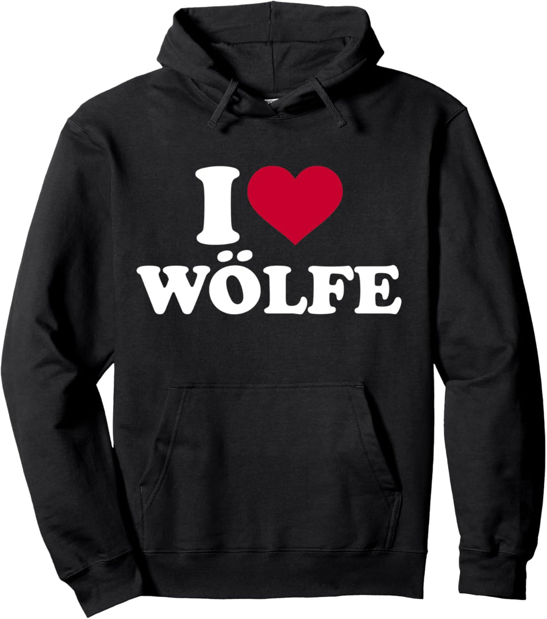 Ich liebe Wölfe Pullover Hoodie