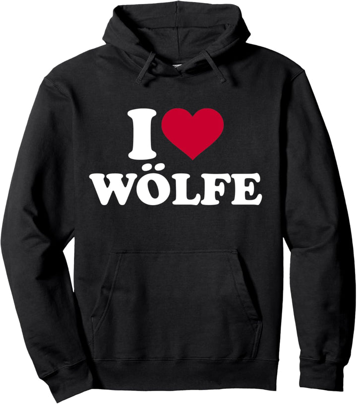 Ich liebe Wölfe Pullover Hoodie