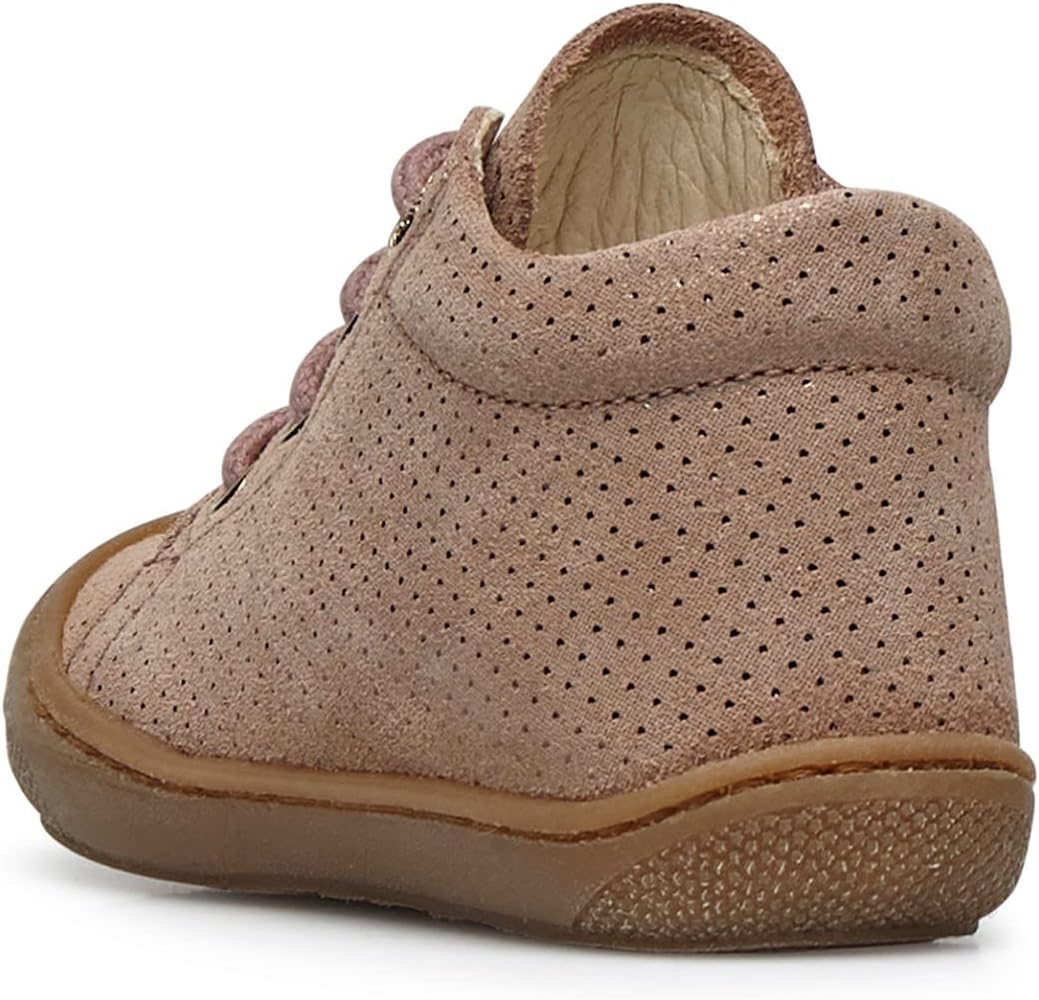 Naturino Cocoon-Lauflernschuhe aus Metallic-Veloursleder 17 EU Rosa Antico, 17 EU Rosa Antico