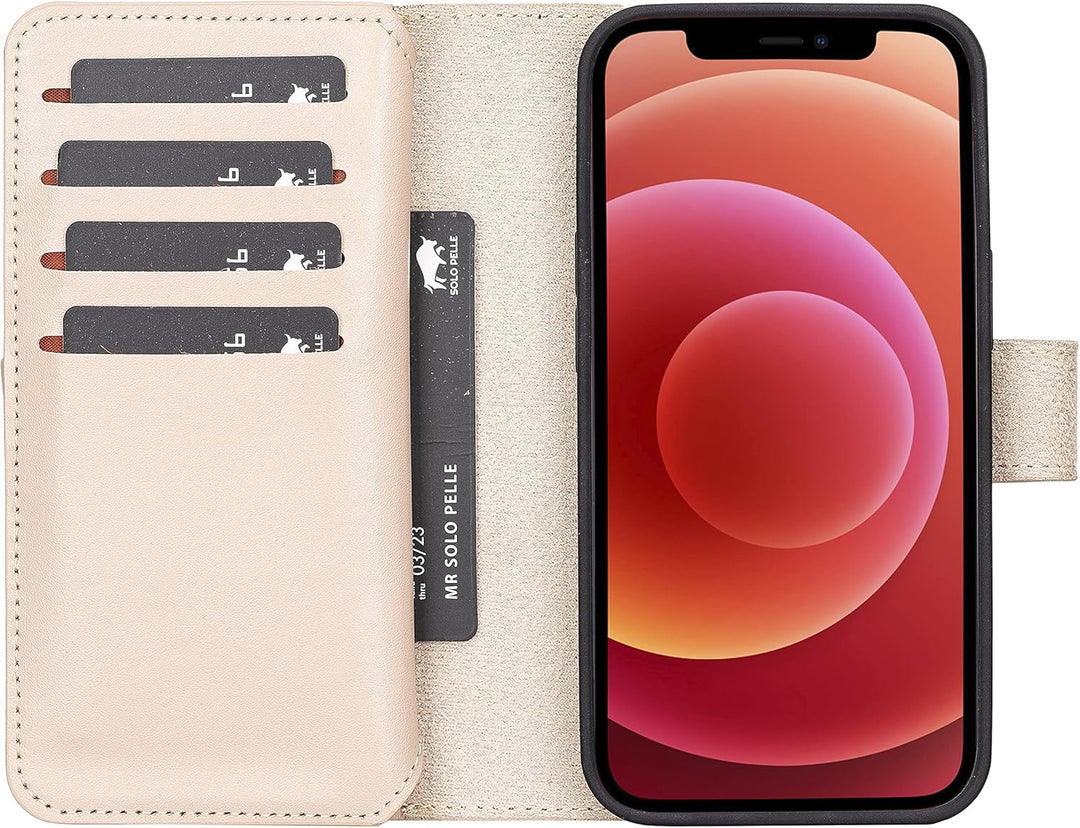 Solo Pelle Lederhülle kompatibel für iPhone 13 Pro in 6.1 Zoll abnehmbare Hülle (2in1) Harvard Doubl