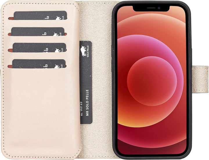 Solo Pelle Lederhülle kompatibel für iPhone 13 Pro in 6.1 Zoll abnehmbare Hülle (2in1) Harvard Doubl