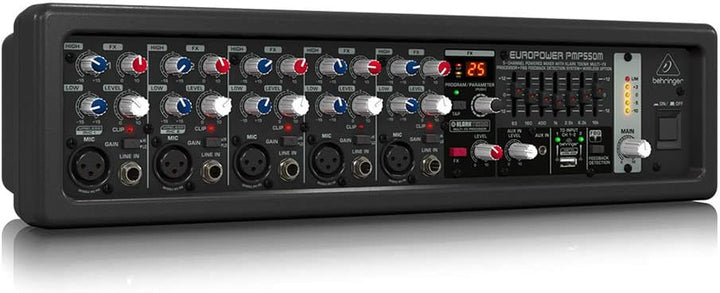 Behringer EUROPOWER PMP550M 500-Watt-5-Kanal-Powermixer mit Klark Teknik Multi-FX-Prozessor, FBQ-Fee