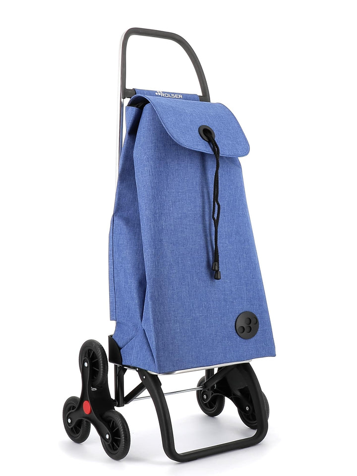 Einkaufstrolley Rolser I-Max Tweed 6 Räder Treppensteiger - Blau 6 Räder Blau, 6 Räder Blau