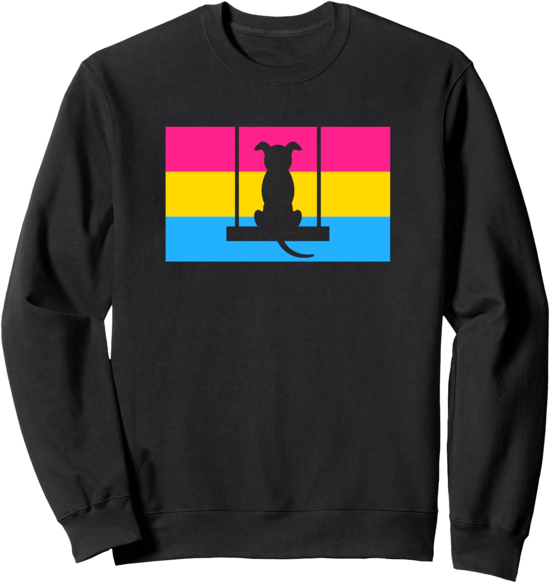 Cute Puppy Dog Love Adopt Pansexual Pride Flag Stuff Art Sweatshirt