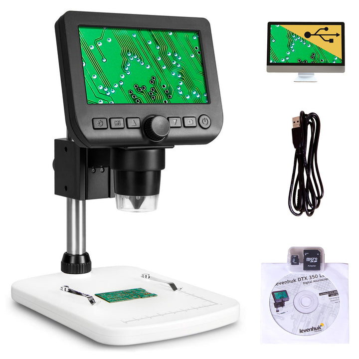 Levenhuk DTX 350 LCD Tragbares Digitales USB-Mikroskop mit 20-Bis 300-Facher Zoom-Vergrösserung für