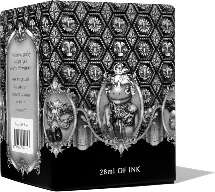 Ferris Wheel Press Calligraphy Ink | Black Masquerade with Silver Shimmer | 28ml Black 28 ml, Black