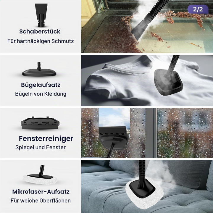 LUMAN 12 in 1 Dampfreiniger Ein Handdampfer V1 - Teppichreiniger - Fleckenreiniger - Mit anpassbarer