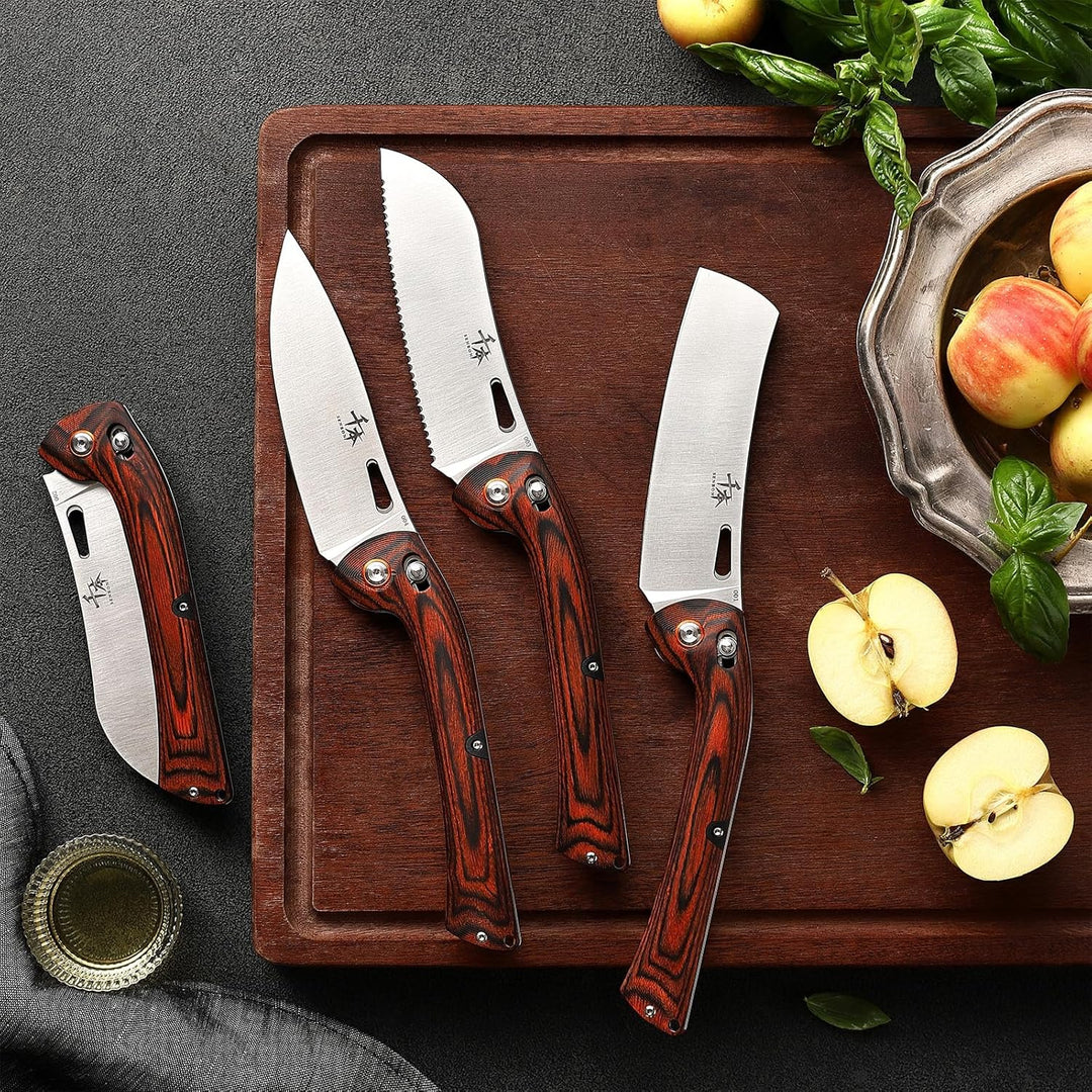 SENBON 440 Sharp Falten Küchenmesser Schälen Praktisches Messer Obst Messer Bunter Holzgriff Camping