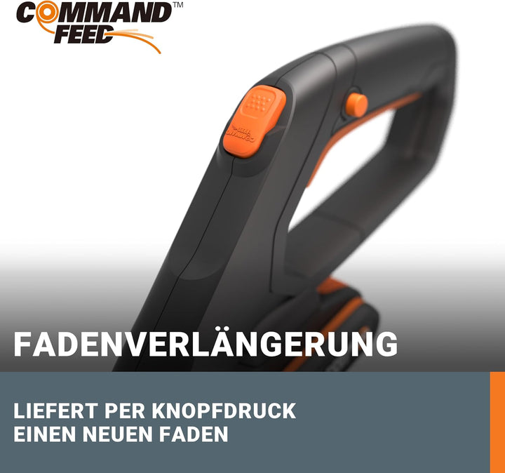 WORX WG163E Akku-Rasentrimmer und Kantenschneider Powershare 20V Li-Ion (inkl. 2X 2Ah Akkus und Lade