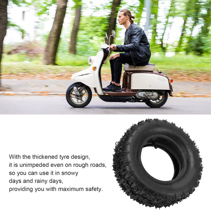 Dilwe Offroad-Reifen, 13 X 5.00-6 Gummi-Innen- und Au?enreifen mit Geradem VentilschaftElectric Bicy