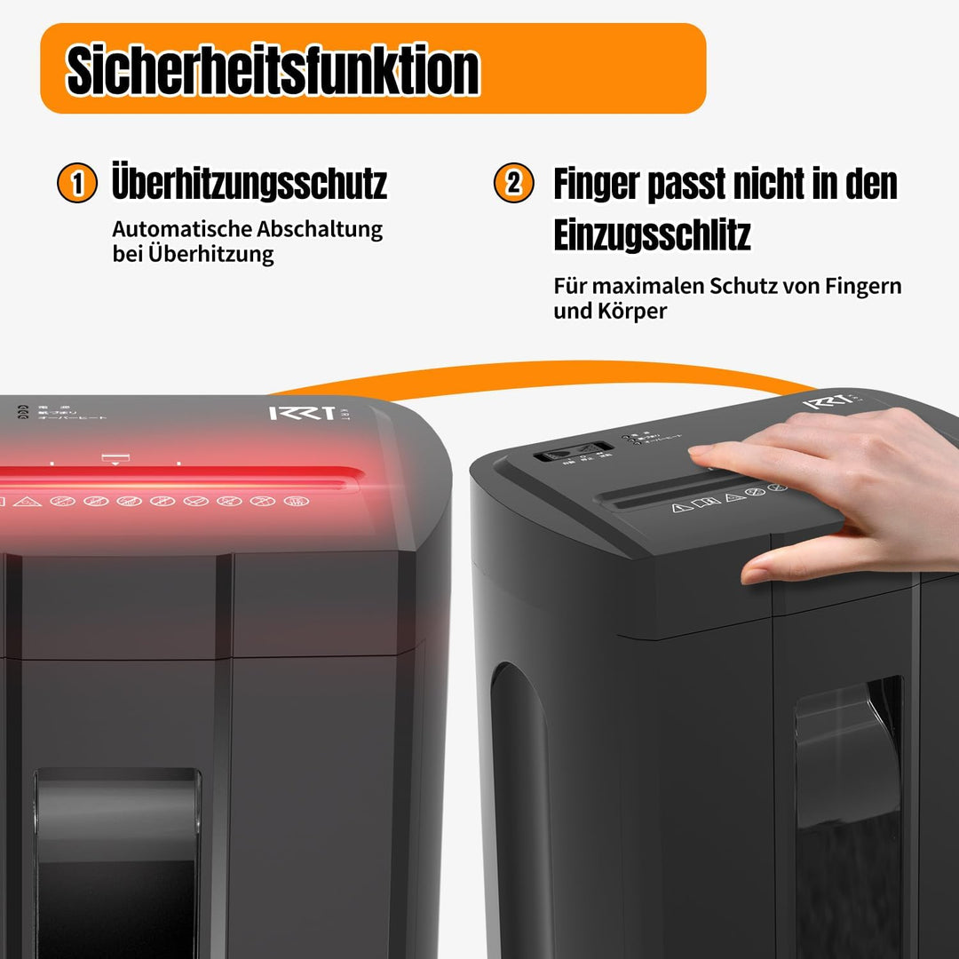 Aktenvernichter, leise 45 dB, Betriebsdauer 45 Min., 15 Blatt, Sicherheits-C-Schnitt P-4, herausnehm
