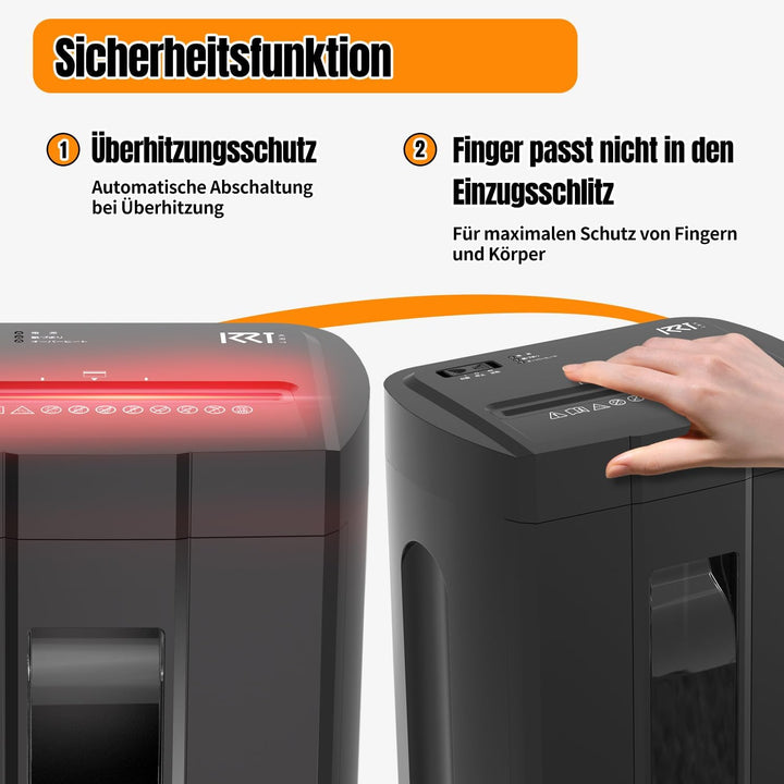 Aktenvernichter, leise 45 dB, Betriebsdauer 45 Min., 15 Blatt, Sicherheits-C-Schnitt P-4, herausnehm