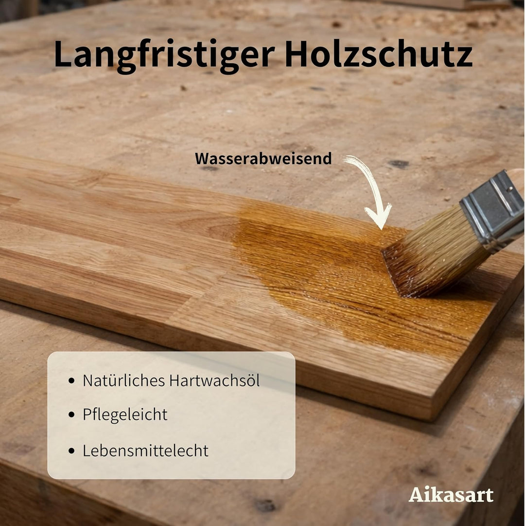 Heizungsregal Eiche Massiv – Ohne Bohren – Individuelle Länge 30-190 cm – Zum Aufstecken – Handgefer
