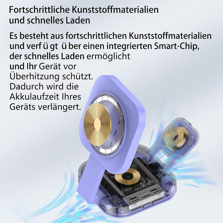3 in 1 induktive Ladestation für Apple-Geräte, Faltbarer 3 in 1 kabelloses Ladegerät für Magsafe für