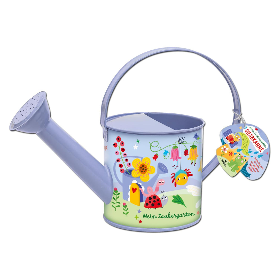 Moses. Mein Zaubergarten Giesskanne, Kinder-Giesskanne aus Metall mit Sprühkopf & ca. 1,3 Litern Fas