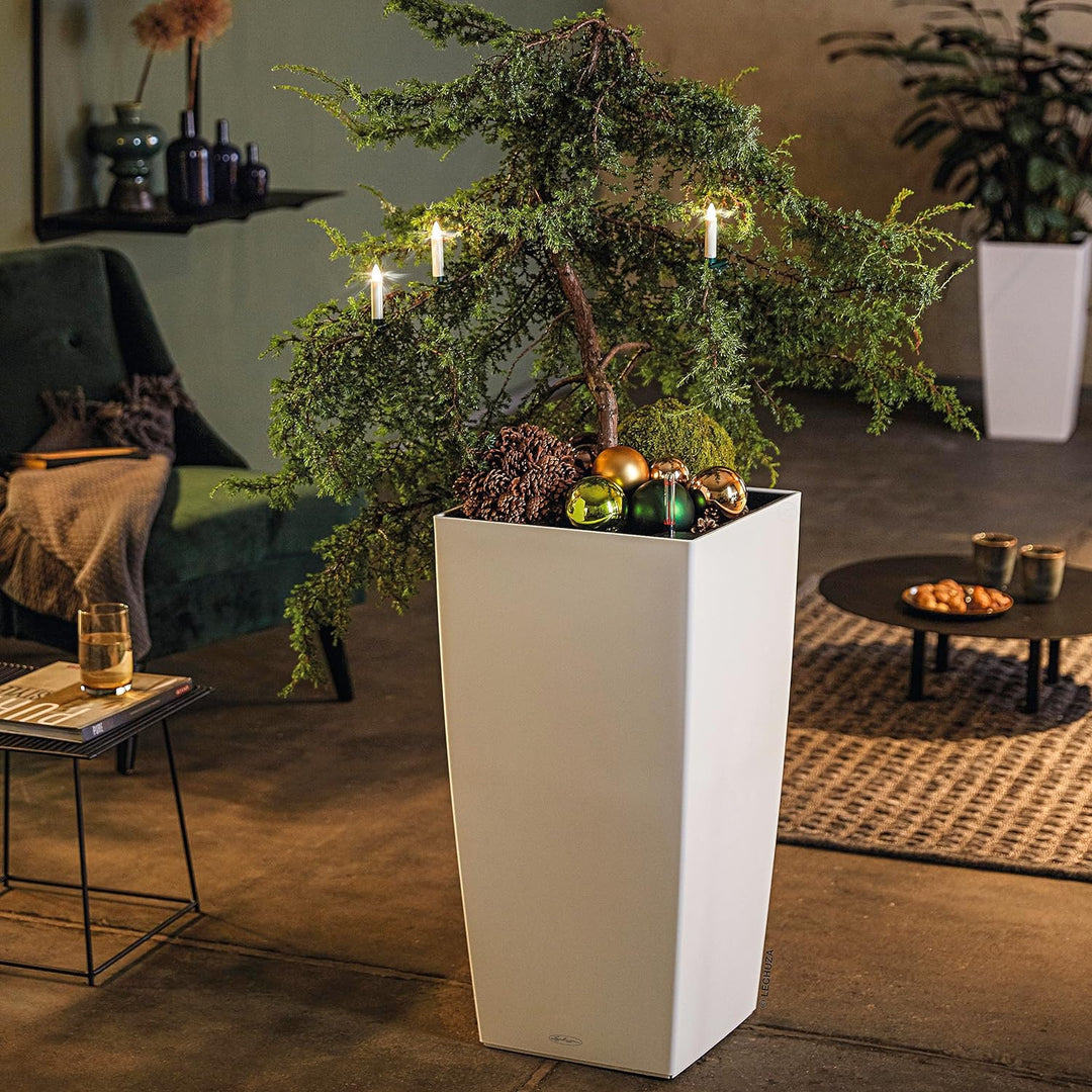 LECHUZA CUBICO Color 40 weiss 13150 Weiss 39.5x39.5x75.5 cm, Weiss 39.5x39.5x75.5 cm