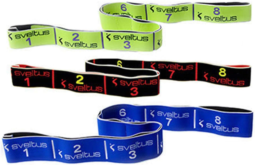 Sveltus Elastiband Set inkl. Übungsposter Widerstandsband reissfest waschbar Cross - und Krafttraini