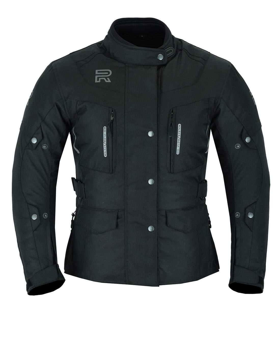 RS Motorradjacke für Damen, Textil, Winter, wasserdicht, mit CE-Protektoren, XS Schwarz