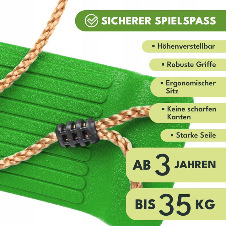 KRUMAD Kinderschaukel Outdoor & Indoor, Ergonomische Schaukel Kinder, Höhenverstellbaren Seilen 115–
