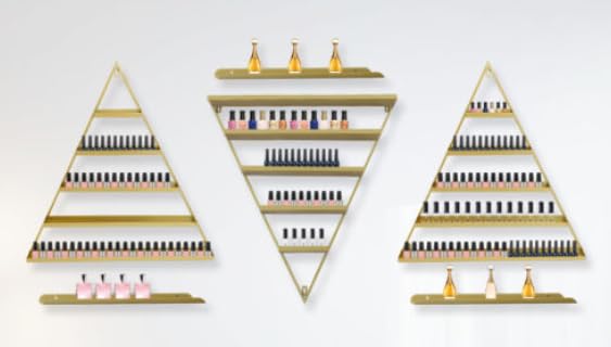 5-Ebenen Golden Eisen Display Racks, 6 Sets Dreiecke Organizer Wandregal Wandmontierte Regale für Na