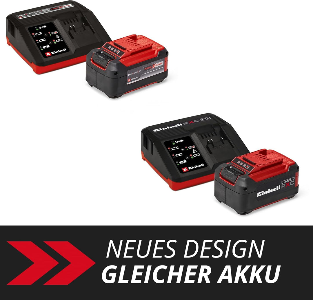 Original Einhell Starter Kit 5,2 Ah Akku und Fastcharger Power X-Change (Li-Ion, 18 V, 80 min Ladeze