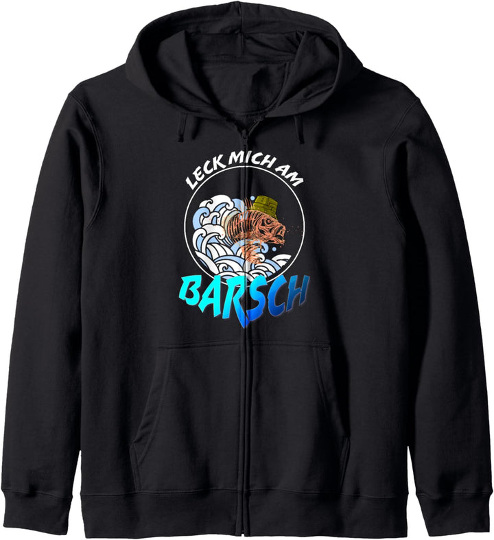 Angel Spruch Mich Am Barsch Angler Fischer und Sportfischer Kapuzenjacke