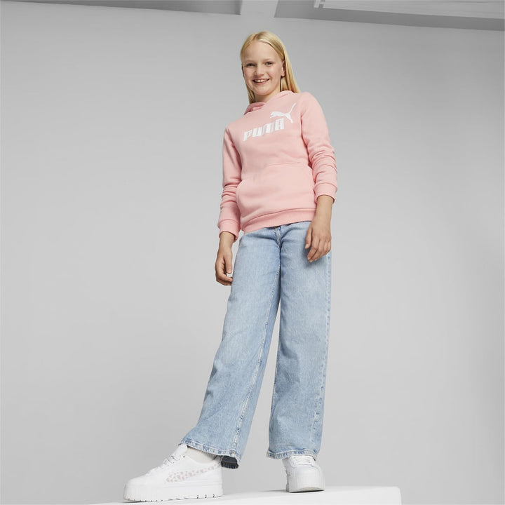 PUMA Damen Ess Logo Hoodie Tr Sweatshirt 128 Peach Smoothie Pink, 128 Peach Smoothie Pink