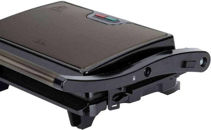 Jata JEGR1106 Elektrischer Grill, 750 W, glatte Antihaft-Platten 22,5 x 14,6 cm, Küche für alle Arte