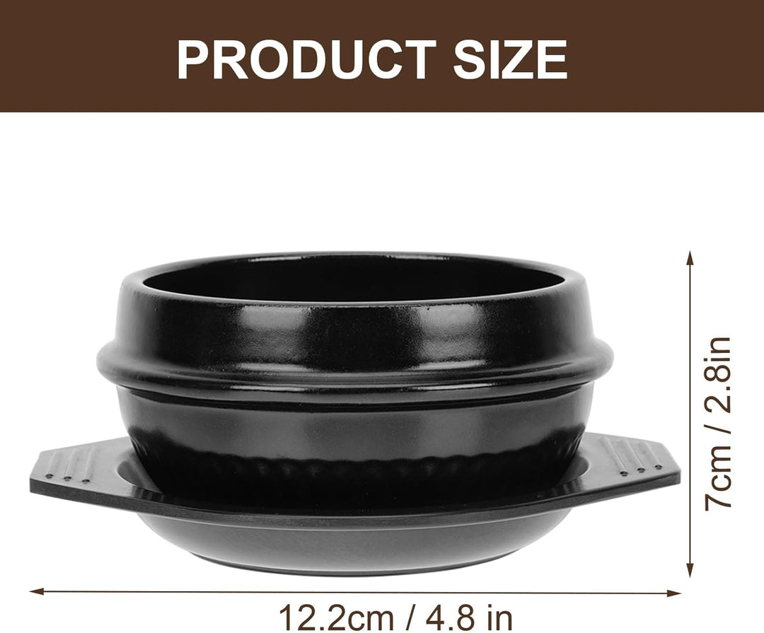 Housoutil Korean Cooking Korean Stone Bowl Sizzling Hot Pot for Bibimbap and Soup Premium Ceramic wi