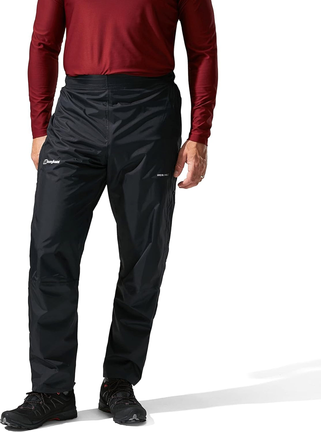 Berghaus Herren Deluge Wasserdicht Atmungsaktive Überhose, Langlebige, Bequeme Regenhose Schwarz XS