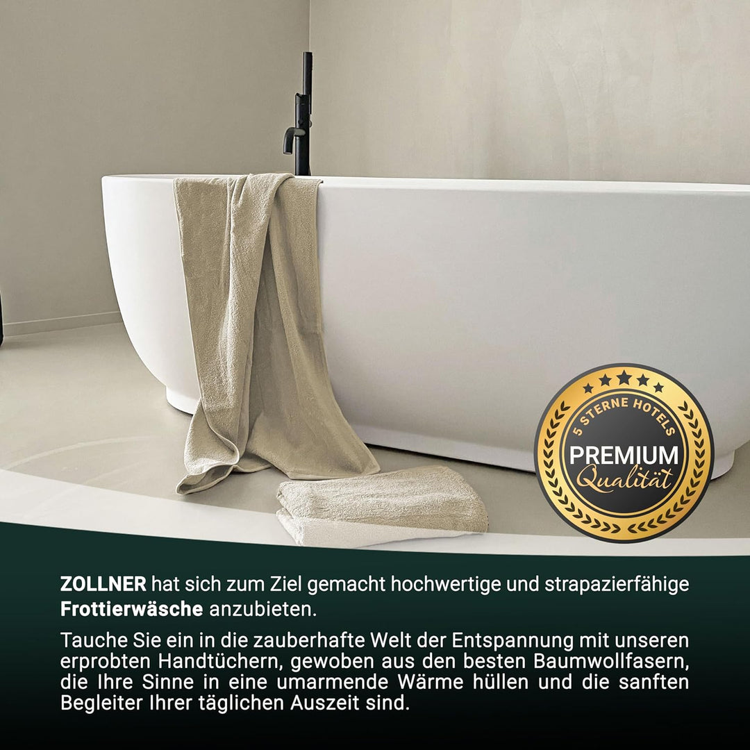 ZOLLNER 2er Set Badetücher - weiche und saugstarke Duschtücher - waschbar bis 95°C - Baumwolle - 100