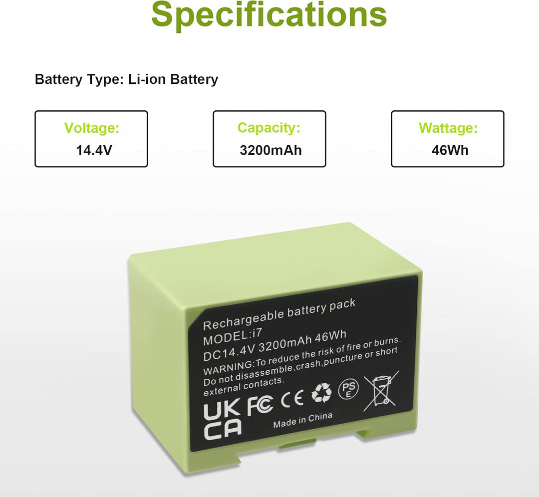 K KYUER ABL-D1 4624864 Vacuum Cleaner Akku Kompatibel mit iRobot Roomba E5 5134 5150 5158 E5154 E6 6