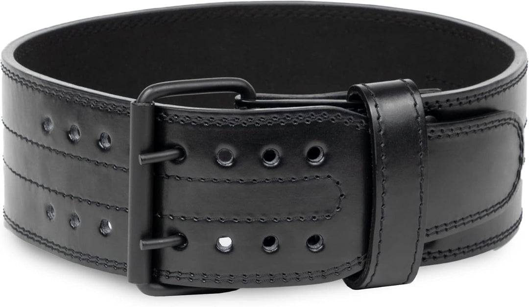Gewichthebergürtel, 6 mm, echtes Leder, doppelte Zinken, robust, 10,2 cm breit, starke, stabilisiere