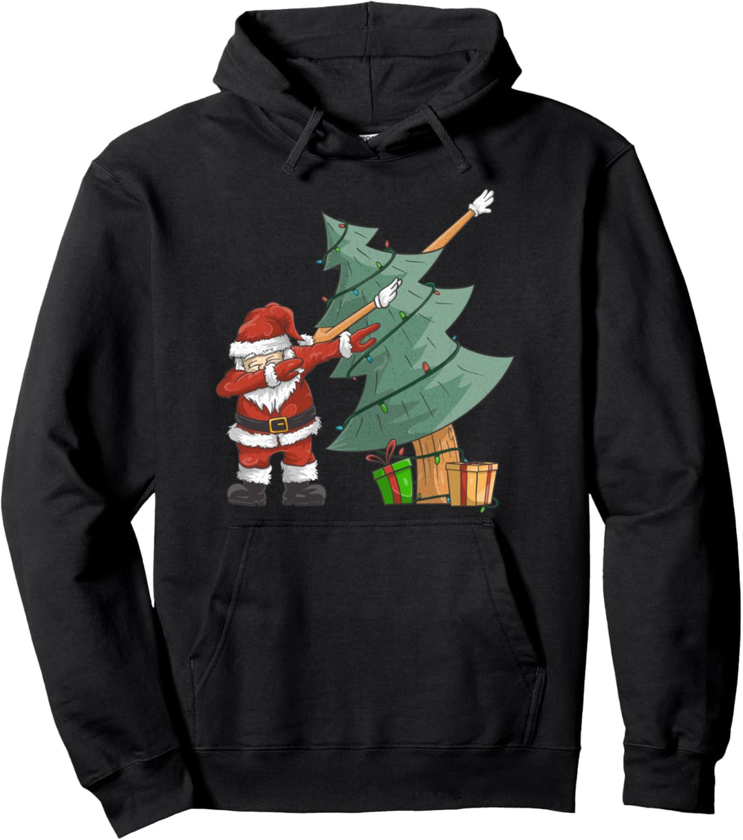 Dabbing Weihnachtsbaum und Weihnachtsmann für den Urlaub – Kinder Pullover Hoodie