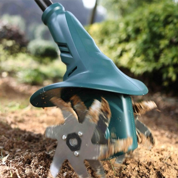 FISHTEC Kabellose Motorhacke mit Lithium Batterie 18V - Arbeitsbreite: 20 cm - Arbeitstiefe: 8 cm -