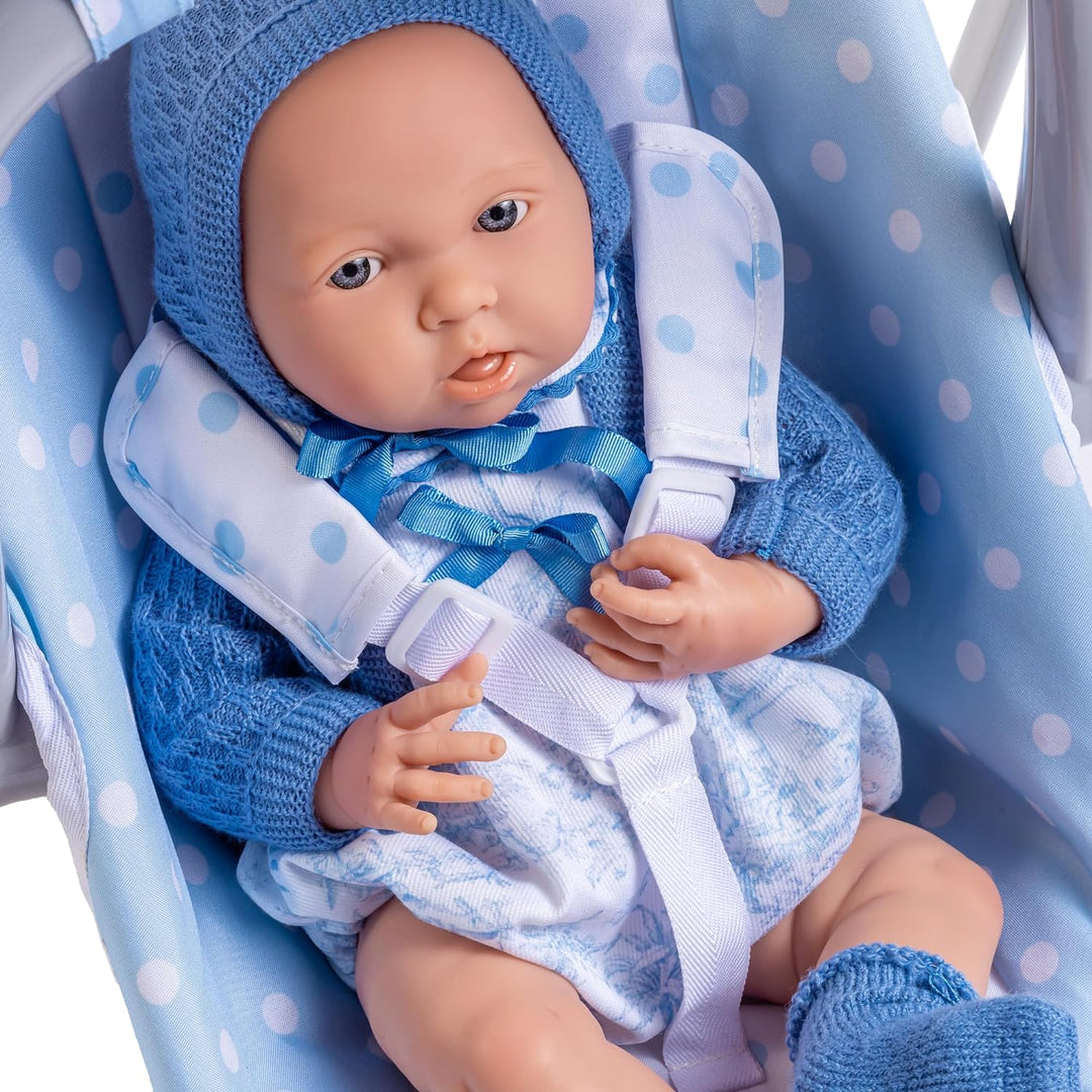 JC TOYS - 2-in-1 Hängematte und Stuhl mit Mehreren Positionen, abnehmbar für Puppen bis 45 cm, blau