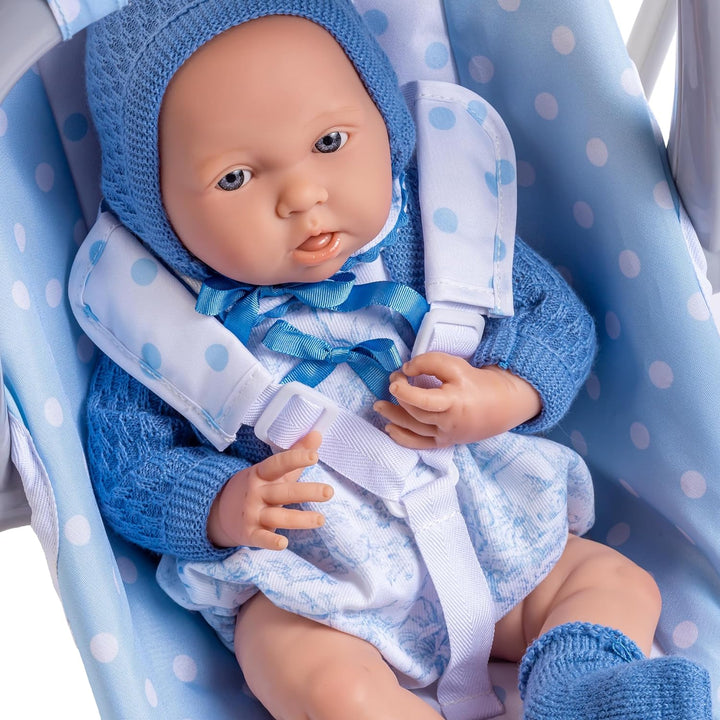 JC TOYS - 2-in-1 Hängematte und Stuhl mit Mehreren Positionen, abnehmbar für Puppen bis 45 cm, blau