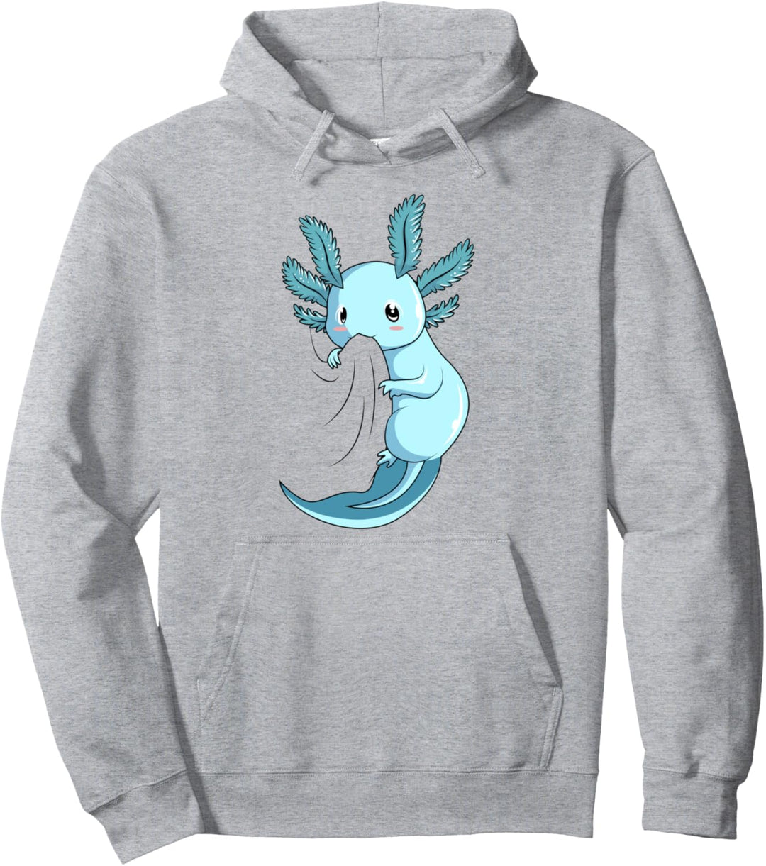 Blauer Axolotl Salamander Kinder Frauen Mädchen Pullover Hoodie