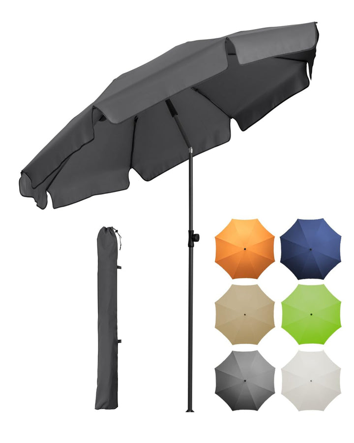 FARE Sonnenschirm Gr. M mit Volant - 180 cm Durchmesser - UV-Schutz 50+ für Balkon Garten Terrasse S