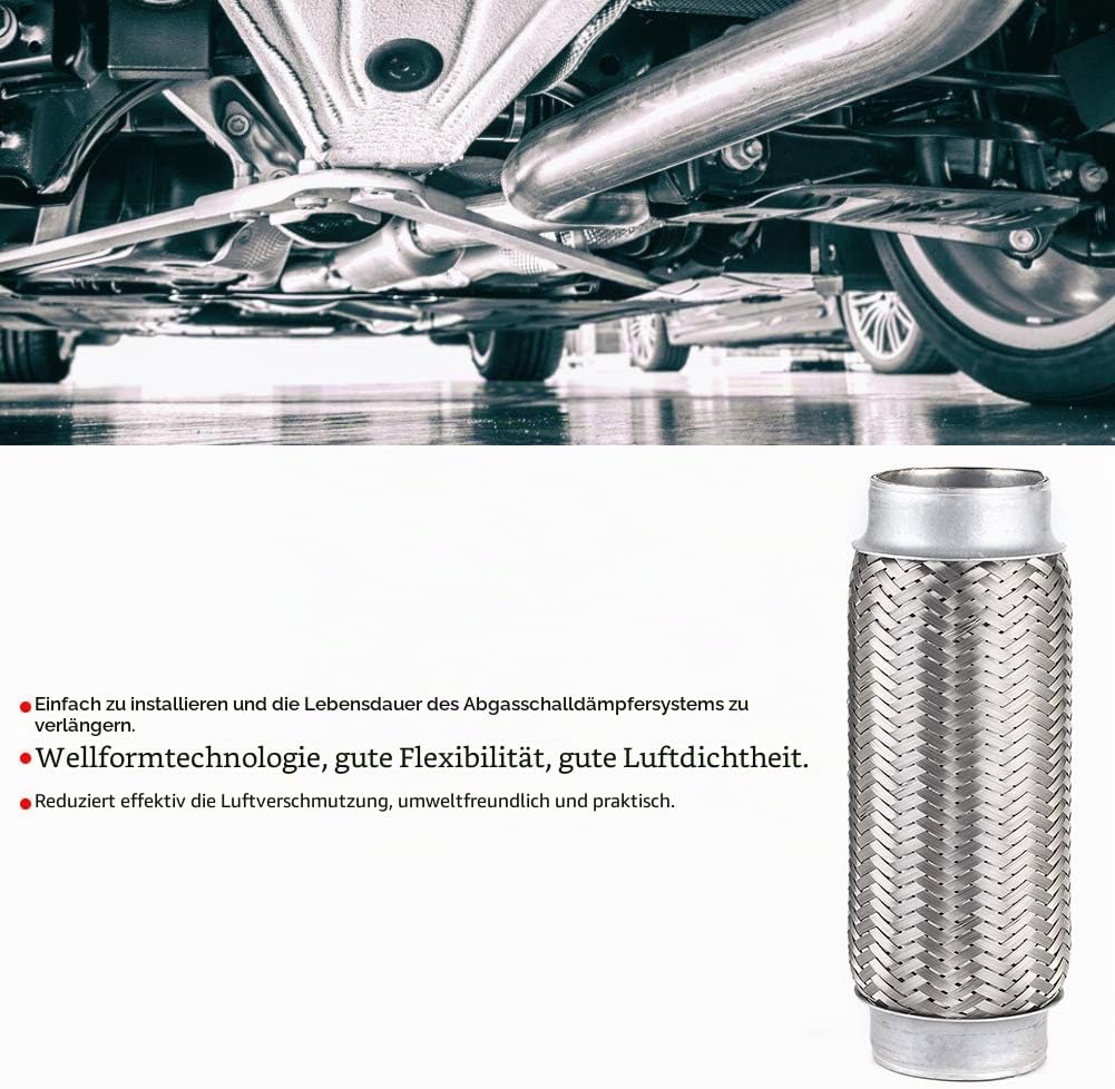 Flexibles Auspuffrohr, Edelstahl-Auspuff Flexibles Rohr Flexi Joint Repair Tube Autozubehör[55MM*200