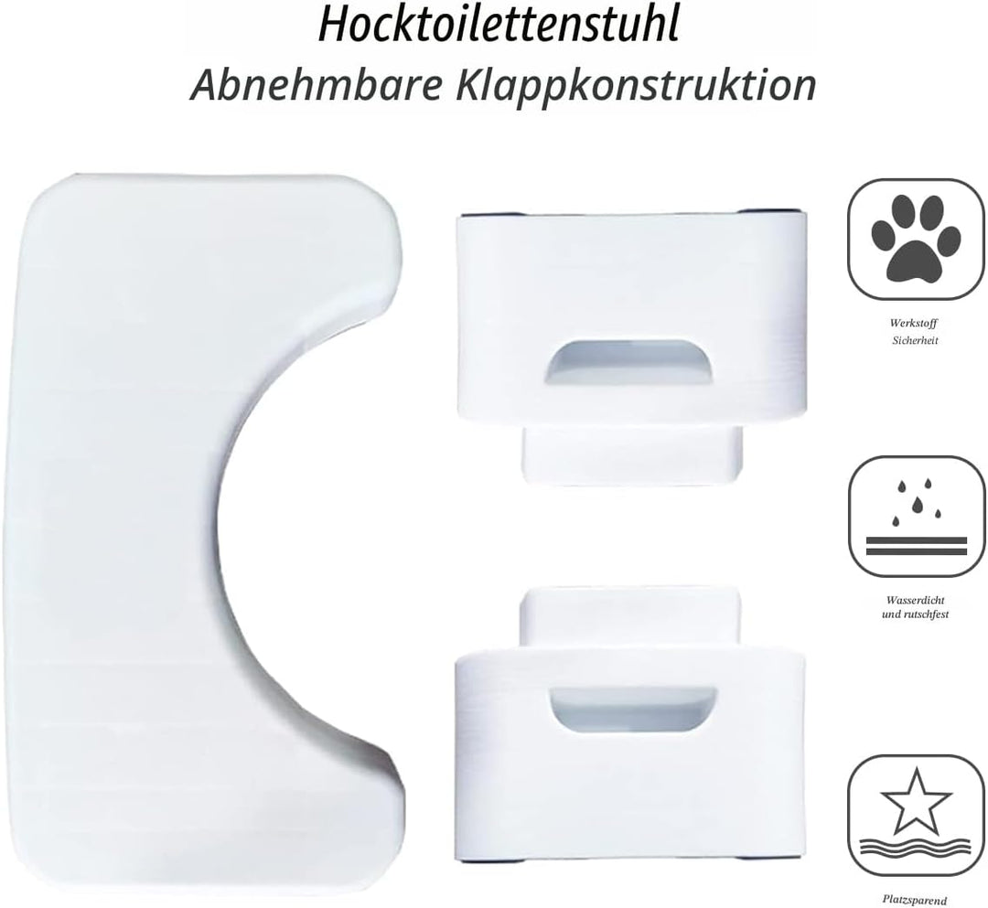 Badezimmertoilette, Hocktoilette, abnehmbare multifunktionale Sitzablage, tragbare Stufe für das Bad
