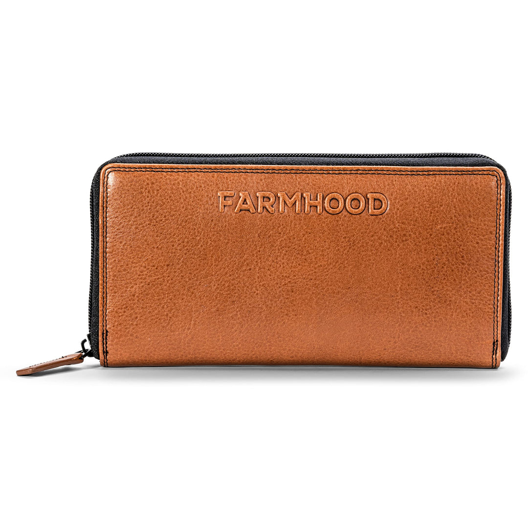 FARMHOOD Memphis Damen Geldbörse gross 19,5 cm - Portemmonaie mit 8 Kreditkartenfächer und 3 Scheinf