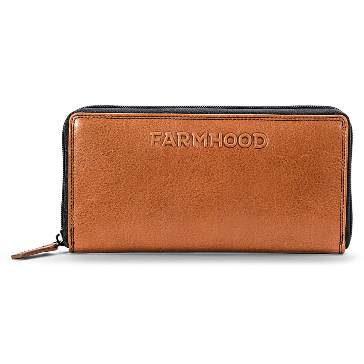 FARMHOOD Memphis Damen Geldbörse gross 19,5 cm - Portemmonaie mit 8 Kreditkartenfächer und 3 Scheinf