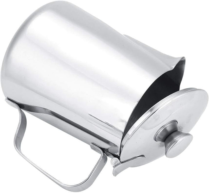 Eboxer Edelstahl Kaffeetasse Becher Milch Aufschäumen Kanne mit Deckel für Latte Coffee Art. für Caf