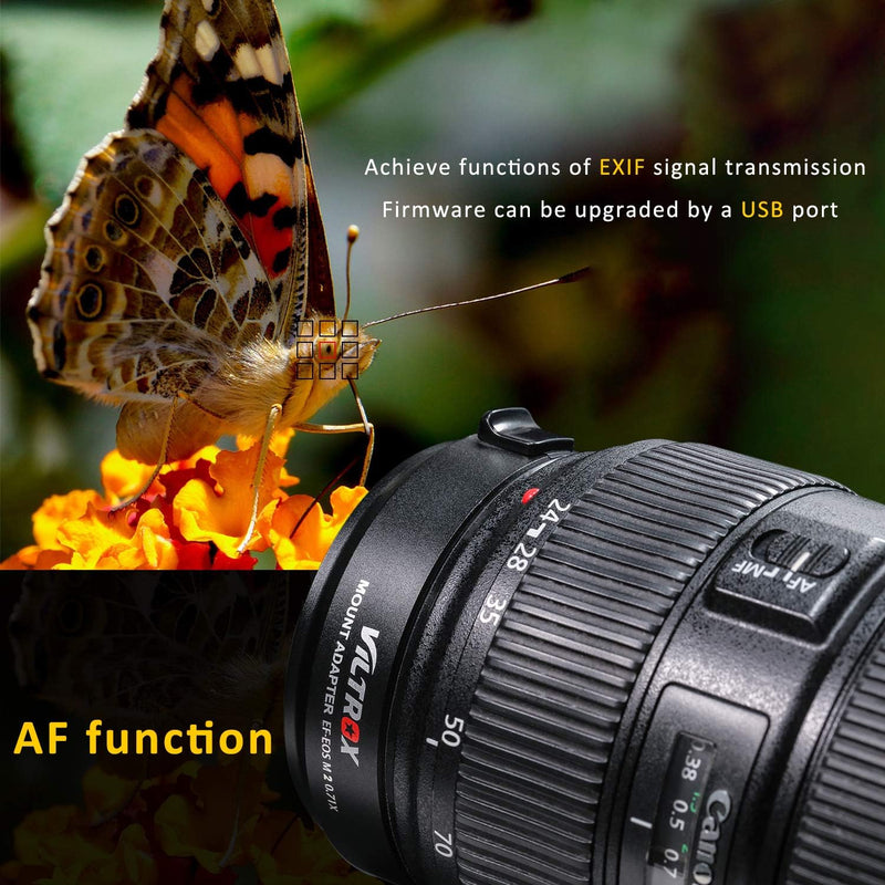 VILTROX EF-EOS M2 0,71x Speedbooster Adapter Autofokus für EF-mount Objektiv für für Canon EOS M Sys