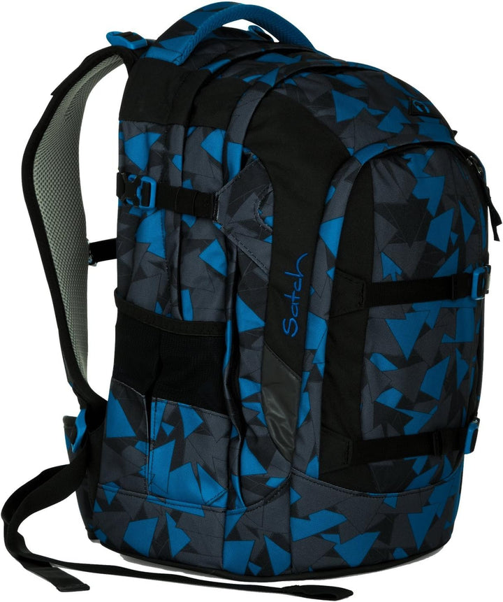 Satch Pack by Ergobag - 2tlg. Set Schulrucksack (+SchlamperBox Etui) - Blue Triangle
